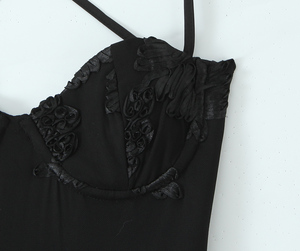 Abiti Lunghi Estivi da Donna con Spalline Sottili, Pizzo Floreale, Tinta Unita, <span class=keywords><strong>Schiena</strong></span> Scoperta, 5 Colori, per Feste alla Moda - Product Image 6