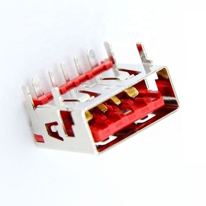 Connettore USB 2.0 Tipo <span class=keywords><strong>A</strong></span> Femmina ad Angolo Retto <span class=keywords><strong>90</strong></span> Gradi per Montaggio PCB DIP Verde/Rosso - Product Image 3