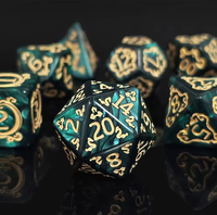 Ensemble de 7 dés polyédriques en acrylique avec motif perle violette, boîte à dés écologique et durable pour les campagnes D&D 5e et les sessions de jeu de rôle