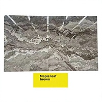 Dalles de marbre naturel brun feuille d'érable de luxe pour revêtements muraux, escaliers, îlots de cuisine et murs décoratifs - Pierre de Yunfu