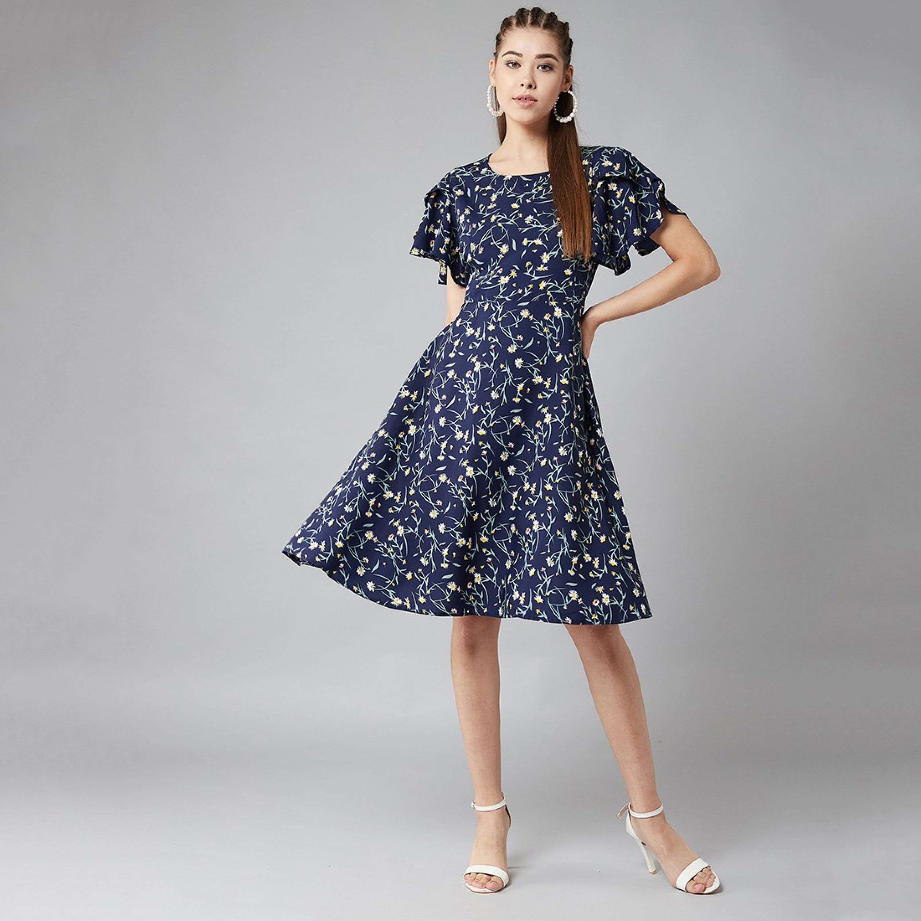 Fit and Flare Dress Knee Length - Stylish Women's Clothing