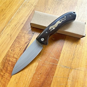 No. Cuchillo de bolsillo para camping de hoja fija de acero triplex 5 Triplex Steel Leopard de alta calidad con mango de madera DIY, personalizable OEM 1 - Product Image 4