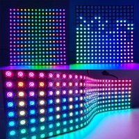 Écran flexible RVB pour affichage d'images, vidéos et textes, panneau adressable 64 256 pixels, matrice LED WS2812 SK6812 WS2812b 8x8 8x32 16x16
