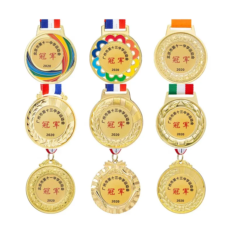 Ucuz özel altın gümüş bronz çocuklar ödül maraton madalya yüzme spor madalyaları