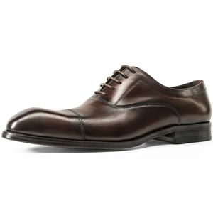 Chaussures habillées pour hommes en cuir véritable de haute qualité, fabriquées à la main, élégantes, formelles, à lacets, antidérapantes, respirantes pour les mariages - Product Image 5