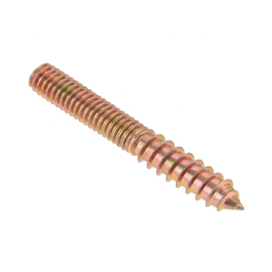 Tornillo de doble rosca galvanizado en zinc amarillo M8X80 M10X100, perno de doble cabeza, tornillo roscado para madera - Product Image 1