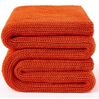 Plaid tricoté uni style nordique, couverture douce en acrylique pour lit, canapé, chaise, couverture décorative de luxe pour la sieste, voyage et bureau