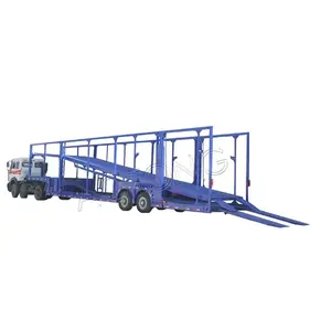 Nieuw Ontwerp Auto Carrier Trailers Voertuig Transporter Oplegger Hydraulische Hijsen 2/3 Dekken Auto Transport Truck Trailers