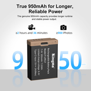 USB-C LP-E17 Kingma แบตเตอรี่แบบชาร์จไฟได้7.4V 950mAh สำหรับกล้องแคนนอนพร้อมสายชาร์จและกล่องเก็บ - Product Image 2