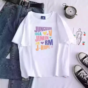 Camiseta estampada Kpop para hombre y mujer, Jungkook <span class=keywords><strong>Jimin</strong></span> V J-Hope Rm Jin, camiseta informal de manga corta de alta calidad - Product Image 2