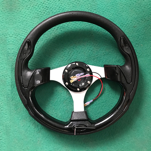13 Inch Aluminum Alloy PU Racing Steering Wheel for Car Modification Competition Game and Karting Racing Simulator