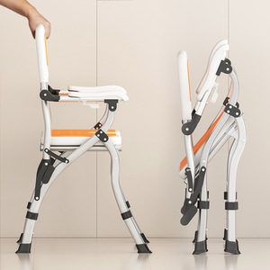 Chaise de salle de bain pliable pour personnes âgées, en alliage d'aluminium, capacité de charge de 150 kg, siège de douche, tabouret de bain avec conception antidérapante - Product Image 4