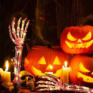 Halloween horreur LED guirlande lumineuse squelette piquets décorations sol briseurs tête bras piquets fissure squelette décor à vendre - Product Image 6