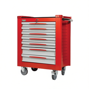 Fg 150R/7G Tool Cabinet With 7 <b>Drawers</b> Red And White Rolling Storage For <b>Workshop</b> Use - Product Image 2