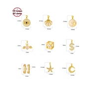 Pendentifs en forme de feuille mignons pour enfants, plaqués or, avec pierres en zircon, accessoires pour la fabrication de bijoux pour femmes