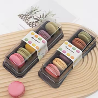 Vente en gros Boîte d'emballage transparente en plastique PET pour macaron et biscuits avec 6 compartiments et couvercle pour le stockage des sandwichs et desserts