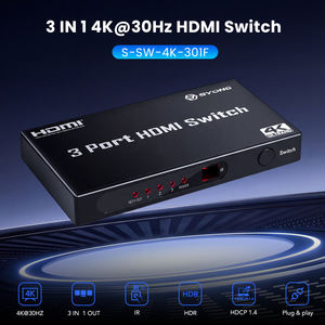 Conmutador HDMI SYONG Premium 3 en 1, 4K30Hz, HDMI 1.4, HDCP1.3, <span class=keywords><strong>HDR</strong></span> 3D con Control Remoto IR y Botón Manual, Dolby DTS-HD, para Laptop, TV, PC, PS5 - Product Image 3