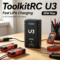 Chargeur d'équilibrage USB-C ToolkitRC U3 LiPo 2.0A haute efficacité en ABS, moule exclusif pour avion FPV, camping et entraînement