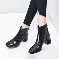 Bottes de neige montantes pour femme, style western, à bout carré, mi-mollet, avec fermeture éclair, à enfiler, imperméables, légères et souples