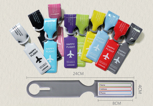 Etiquetas de equipaje con estampado de letras elegantes personalizadas-Maleta de viaje elegante y de boda con tarjeta de identificación de nombre para regalos de hombres y mujeres - Product Image 4