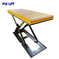 Table élévatrice à ciseaux fixe avec plateau à convoyeur à rouleaux, plateforme élévatrice hydraulique à rouleaux, couleur personnalisée