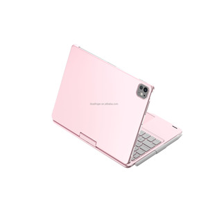 Rose Gold Bàn Phím Không Dây Trường Hợp Đối Với <span class=keywords><strong>iPad</strong></span> 10th Thế Hệ 10.9Inch 2022 Xoay Bảo Vệ Bàn Phím Với 7 Màu Sắc Đèn Nền - Product Image 3