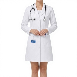 Blouse de laboratoire unisexe en coton et polyester tissé, ensemble de tenues médicales, uniforme d'hôpital, imperméable pour infirmières - Product Image 1