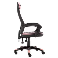 Chaise de jeu de style course Esports, noire et rose, en mesh respirant, avec appui-tête, pour configuration de jeu à domicile