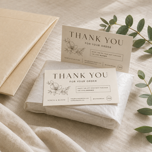 Tarjetas de Agradecimiento Minimalistas Impresas Personalizadas, Tarjetas con Diseño Floral Elegante y Detalles de Marca Personalizados para Empaquetado de Clientes - Product Image 6