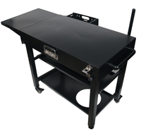 Chariot de barbecue extérieur en fer avec roues, facile à nettoyer, chariot de jardin robuste pour le camping, les pique-niques et les fêtes