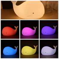 Lampe LED rechargeable en silicone souple en forme d'animal, veilleuse mignonne pour enfants, lampe USB portable pour chambre d'enfant