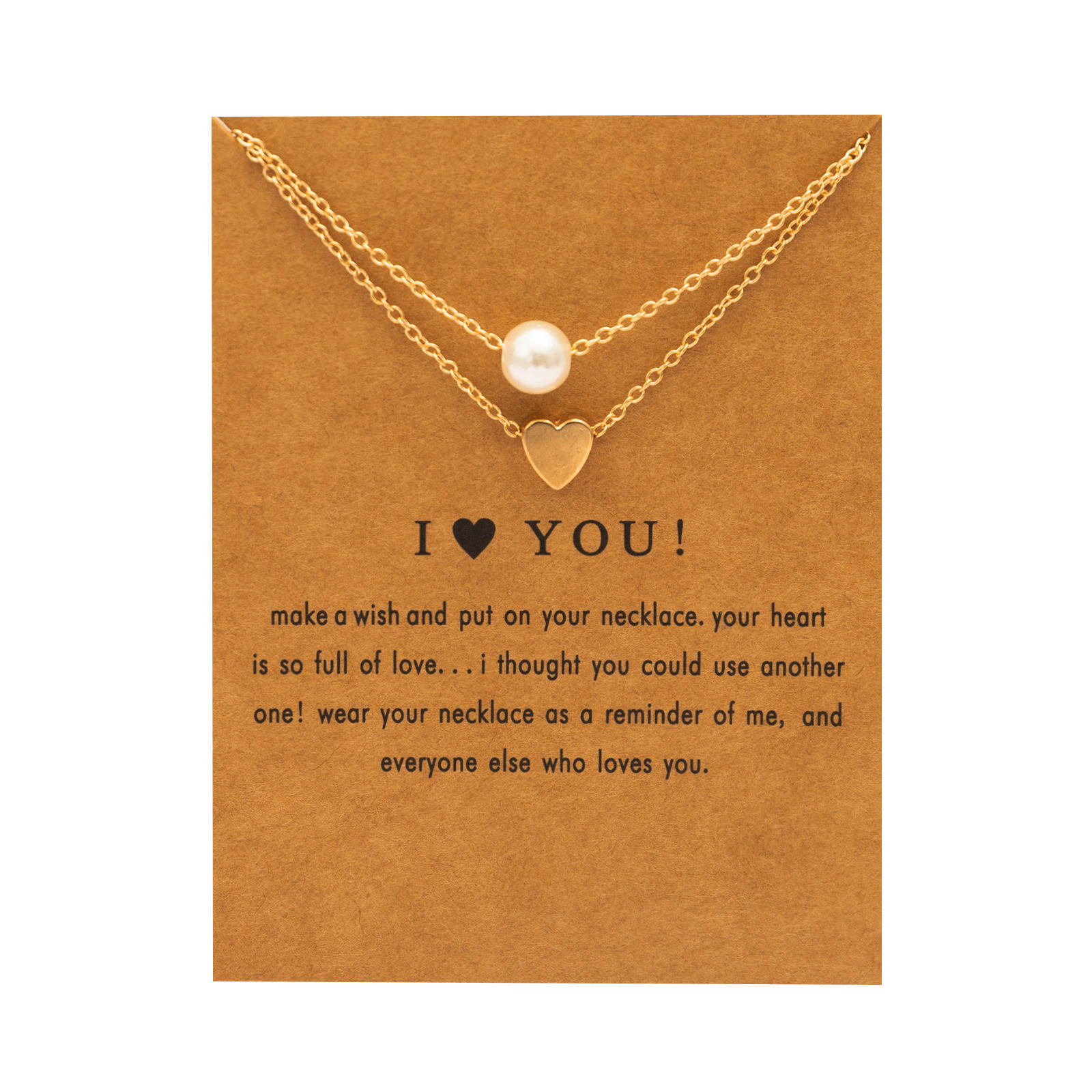 สร้อยคอทองพร้อมการ์ดทอง - ฉันรักคุณ