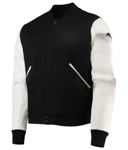 Chaqueta Universitaria de Invierno de Lana y Cuero con Cuello Alto, Estilo Varsity, Personalizada para Universidad, Tallas Grandes, Ropa Urbana, Servicio OEM, Venta al Por Mayor - Product Image 2