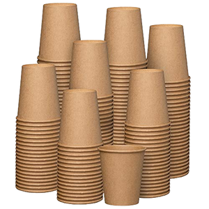 Muestra Gratuita de Vasos de Papel Desechables Ecológicos de Pared Simple Blancos para Bebidas Calientes, Vasos Biodegradables para Té para Fiestas - Product Image 1