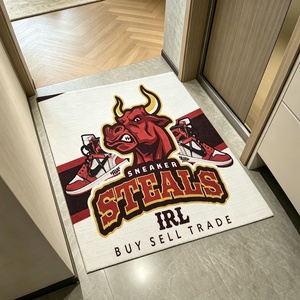 Tapis de sol personnalisé sur le thème des baskets, imprimé avec le logo d'équipe sportive, design personnalisé pour l'entrée d'un magasin de streetwear - Product Image 2