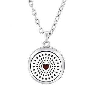 Life Tree 15mm ahuecado aromaterapia colgante collar Aleación de aceite esencial difusor <span class=keywords><strong>Perfume</strong></span> pareja joyería con cadena de eslabones - Product Image 5
