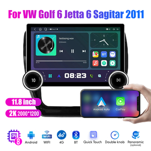 11.8 "diamante doppio manopole 2K QLED schermo 2 Din Android autoradio per VW <span class=keywords><strong>Golf</strong></span> <span class=keywords><strong>6</strong></span>/Jetta <span class=keywords><strong>6</strong></span> Sagitar <span class=keywords><strong>2011</strong></span> Stereo Android Auto Carplay - Product Image 3