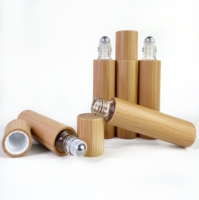 Flacons à bille en verre Lanjing 5ml 10ml avec coque en bambou et impression sérigraphique pour huiles essentielles