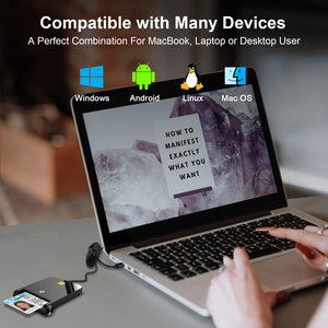 Lettore <span class=keywords><strong>di</strong></span> Smart Card ZOWEETEK USB 2.0 per Pagamenti Bancomat, Carta <span class=keywords><strong>di</strong></span> Debito e Credito, Supporta EMV CAC ID IC SIM, Lettore e <span class=keywords><strong>Scrittore</strong></span> <span class=keywords><strong>di</strong></span> Chip Card - Product Image 4