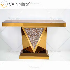 Ucuz WXF-015 ezilmiş elmas konsol masa İskandinav tarzı cam konsol masa s