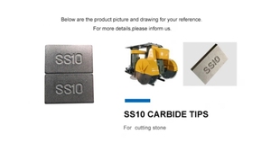 Высокопроизводные наконечники из карбида вольфрама SS10, размеры 5*10*15 мм для резки камня/мрамора и известняка - Product Image 4