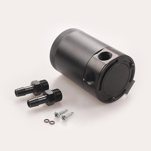 Universal Compact Racing Baffled 2-Port Oil Catch Can Tank Bộ Tách Dầu Không Khí Ấm Hai Lỗ Thoáng Khí - Product Image 2