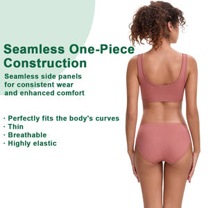 Shanhao OEM Einteilige Nahtlose Gewebte Unterwäsche-Sets Einfarbige Nahtlose Strickunterwäsche Damen Nahtlose Gewebte Dessous-Sets - Product Image 2