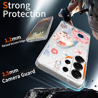RUITE Nouvelle coque de téléphone magnétique colorée et romantique à motifs floraux pour Samsung S26 Ultra S25 Plus S24 – Protection optimale
