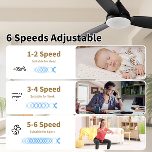 Hiện Đại Điện Điều Khiển Từ Xa Quạt Trần Tiếng Ồn Thấp ABS Lưỡi Đen DC Động Cơ Cho Ngoài Trời Sử Dụng Phòng Khách Sạn Làm Bằng Nhựa - Product Image 2