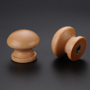 Pomo Redondo de Madera Natural para Muebles, con Forma de Hongo, de un Solo Orificio, para Puertas de Armario y Cajones - Product Image 3