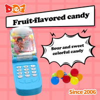 ODM Bonbons En Gros Personnalisé Forme Drôle Boules De Bonbons Durs Musique Téléphone Mobile Jouet pour Enfants Bonbons Aromatisés Aux Fruits Emballage En Boîte
