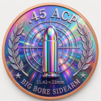 Pièce commémorative en cuivre fin 999 de 1 oz, en forme de balle, avec relief 3D, effet UV, type munition, médaille de collection