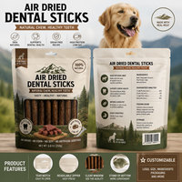 Sachet Doypack vide pour bâtonnets à mâcher de viande séchée à l'air, imprimé sur mesure, qualité alimentaire, finition mate, pour friandises pour chiens et bâtonnets de collagène