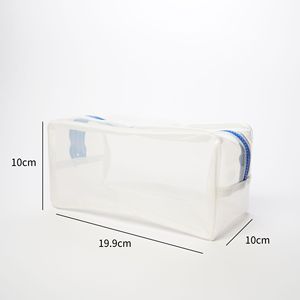 Bolsa de cosméticos de viaje Premium PVC transparente impermeable con cierre de cremallera de logotipo personalizado Material de PC de estilo informal - Product Image 2